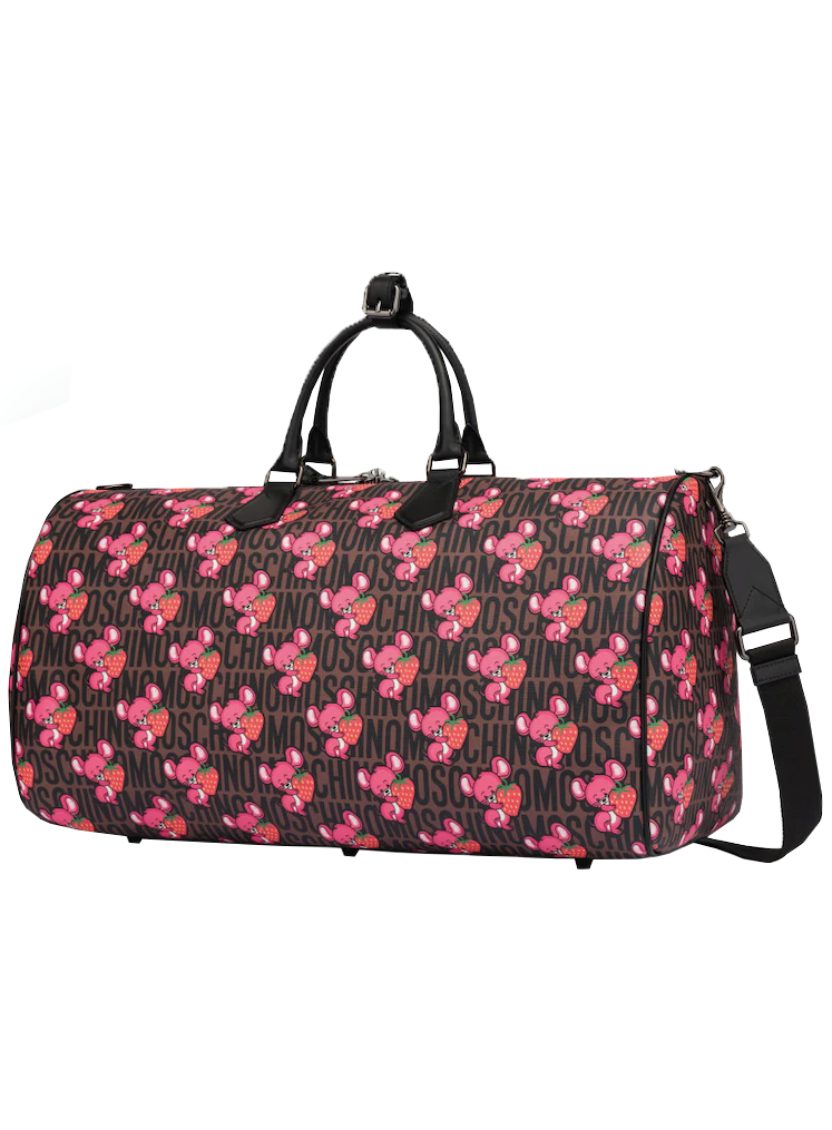 MOSCHINO ILLUSTRATED ANIMALS DUFFLE BAG
