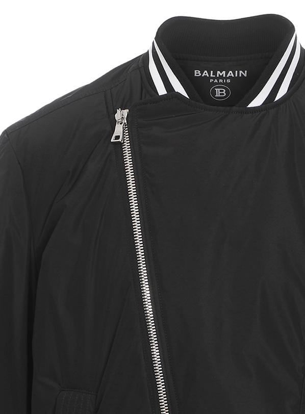 BALMAIN NYLON BOMBER JACKET - BLACK