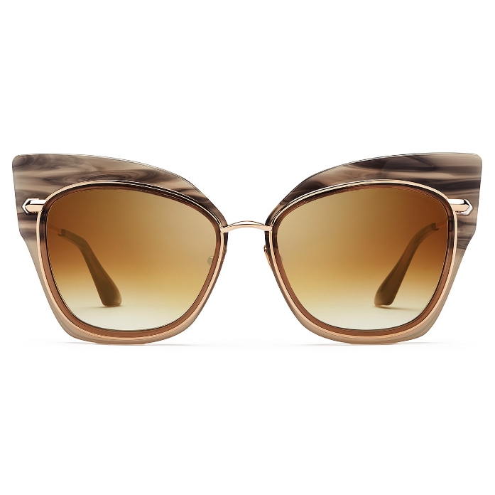 DITA Stormy Sunglasses in smoke swirl to dark cream with 14K gold – view 1 of 2
