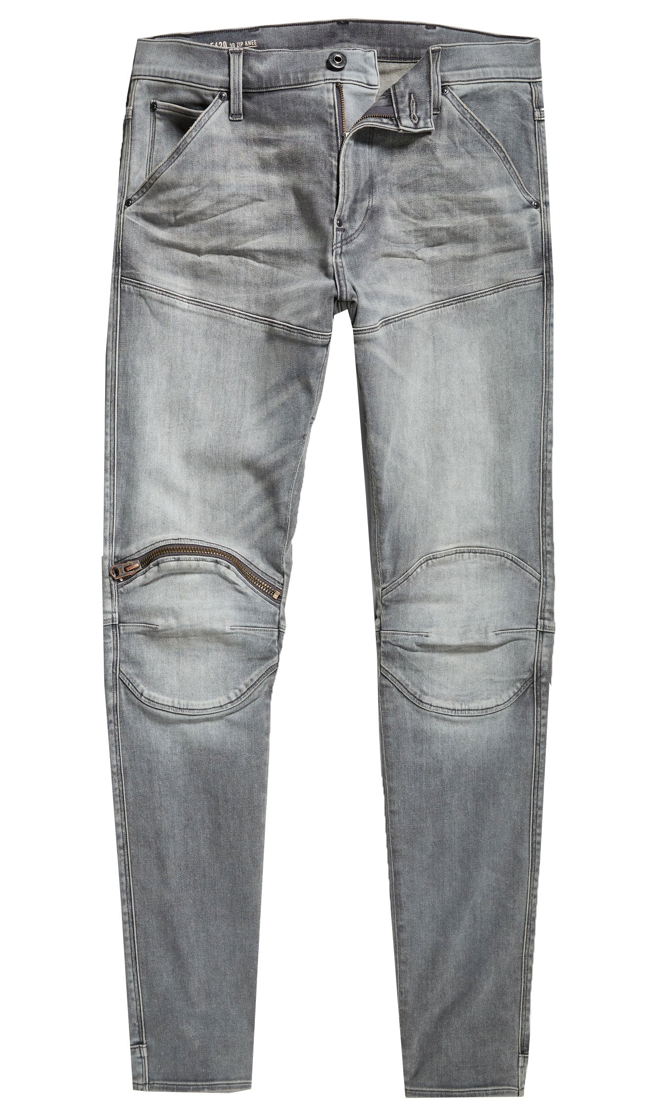 G-Star RAW 5620 3D Zip Knee Skinny in sun faded glacier grey – view 1 of 2