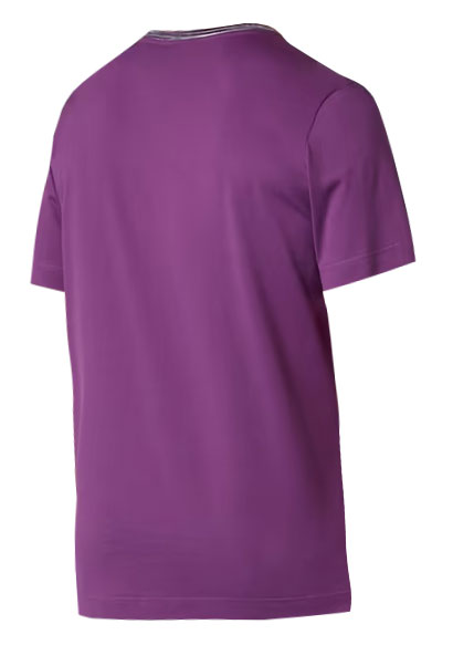 COTTON JERSEY TEE WITH SPACE DYED INSERT - VIOLET