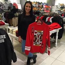 Royal Life King Sweater in red with king of hearts design – view 3 of 4