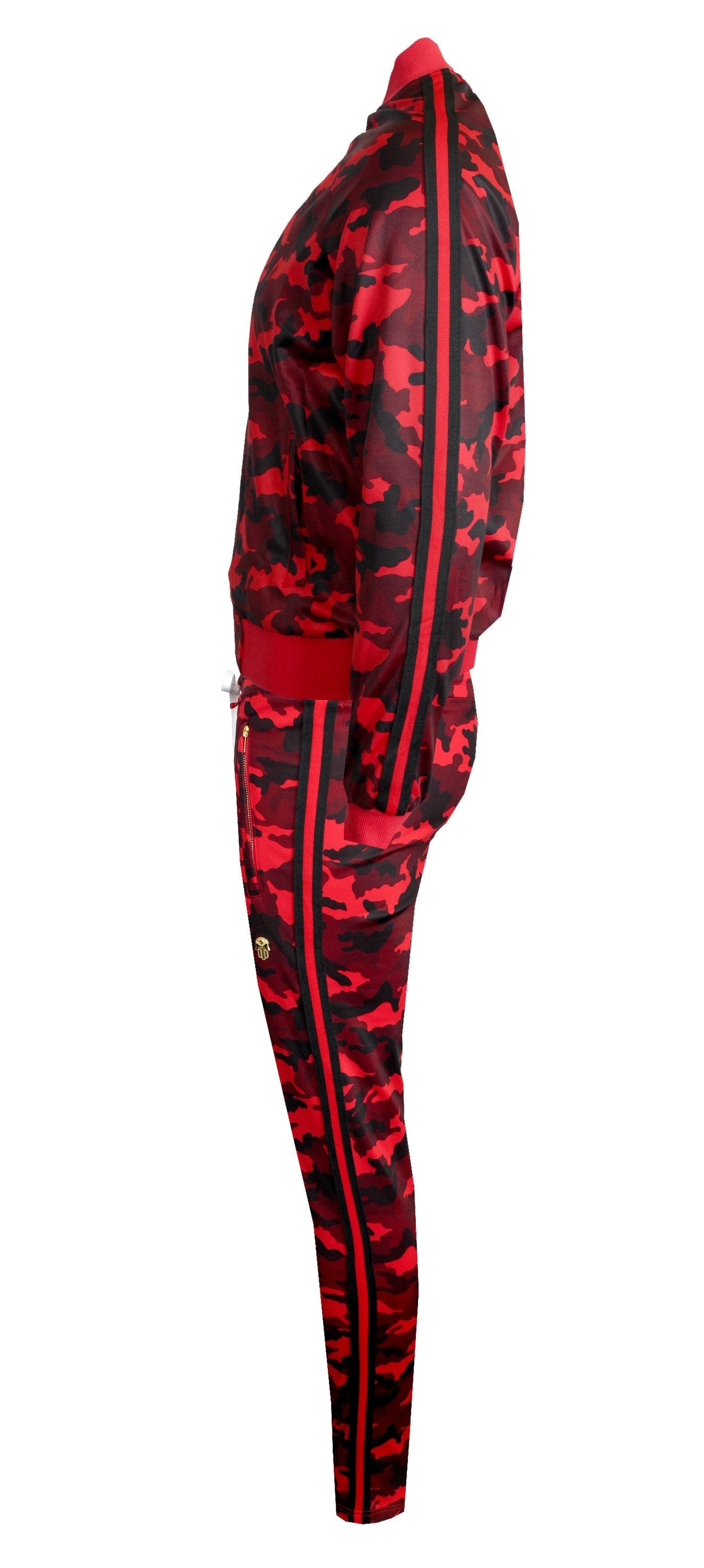Men's Camouflage Track Pants-Red