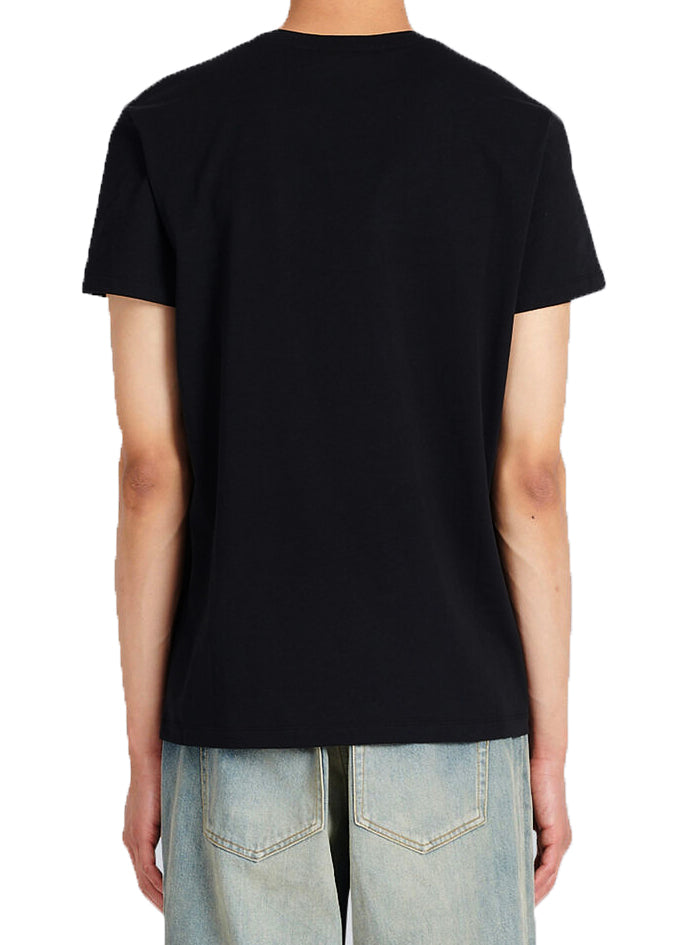 BALMAIN PRINTED T-SHIRT CLASSIC FIT - NOIR/BLANC