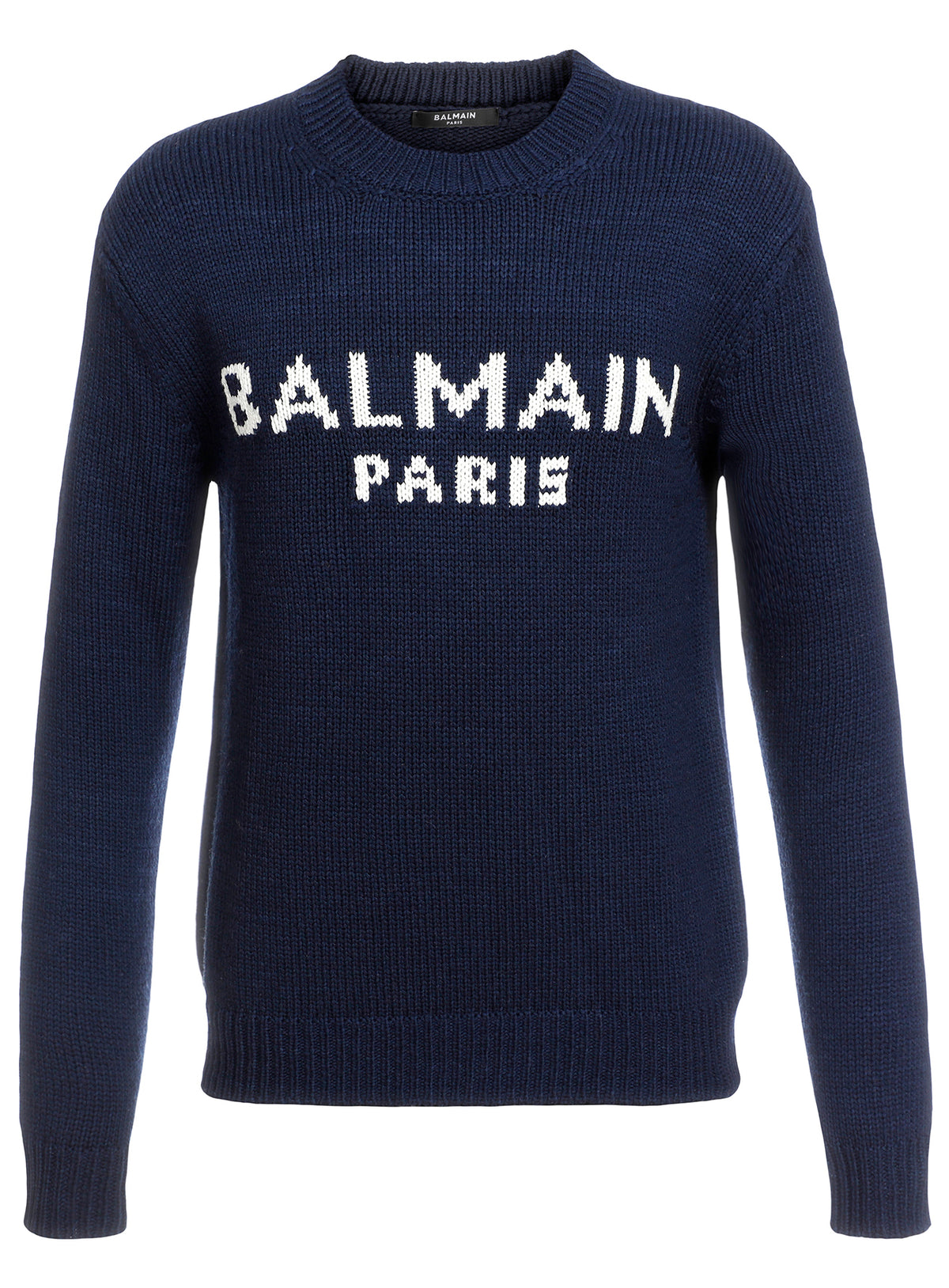 BALMAIN MERINO CREWNECK - NAVY