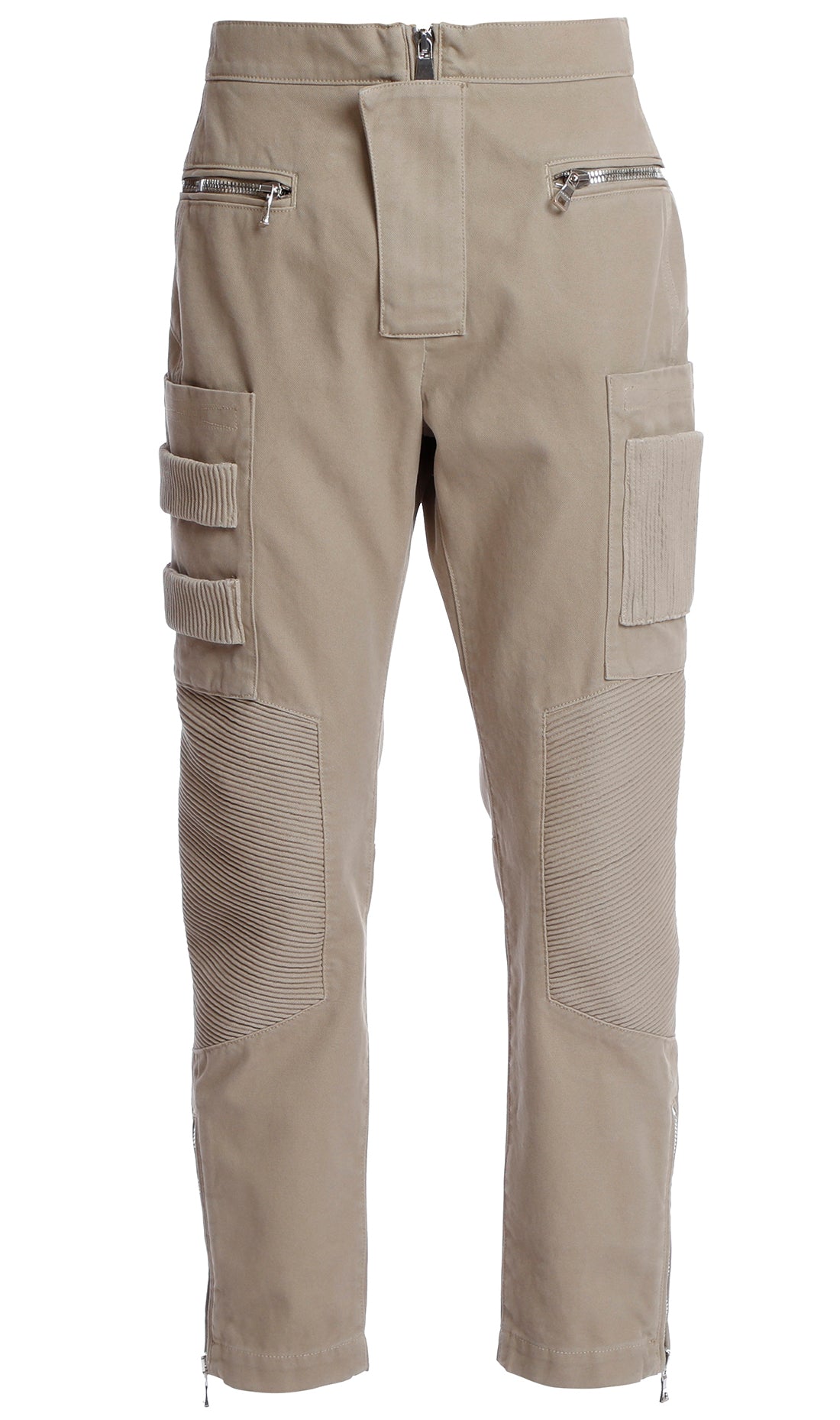 DENIM CARGO PANTS - KHAKI
