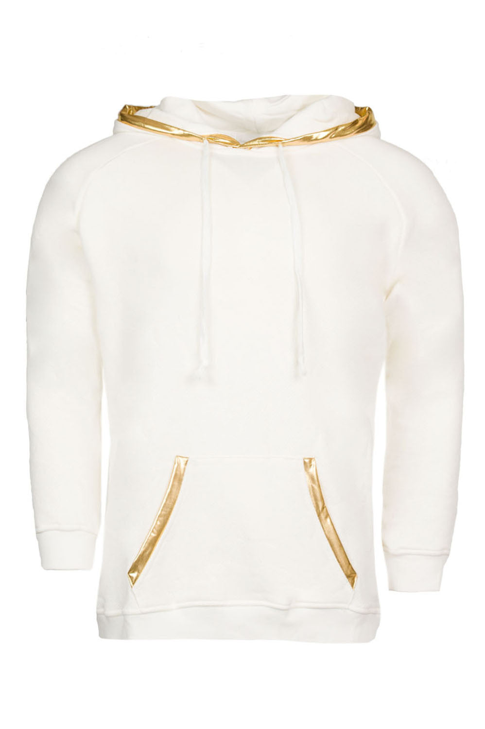 Alibi Paris Cream Gold Trim Hoodie in cream – view 1 of 8
