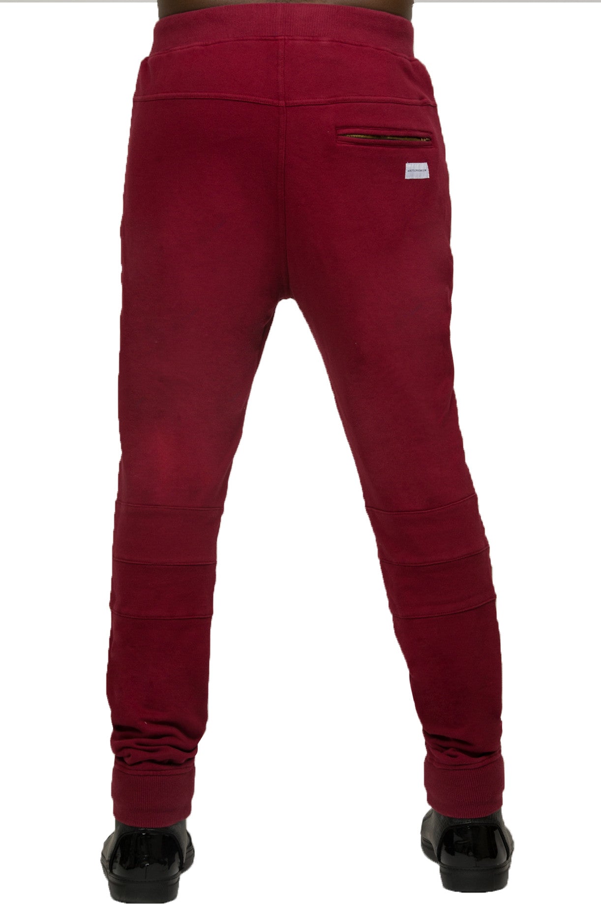 Arctic Premium men's bleached biker jogger in burgundy — alternate view 2