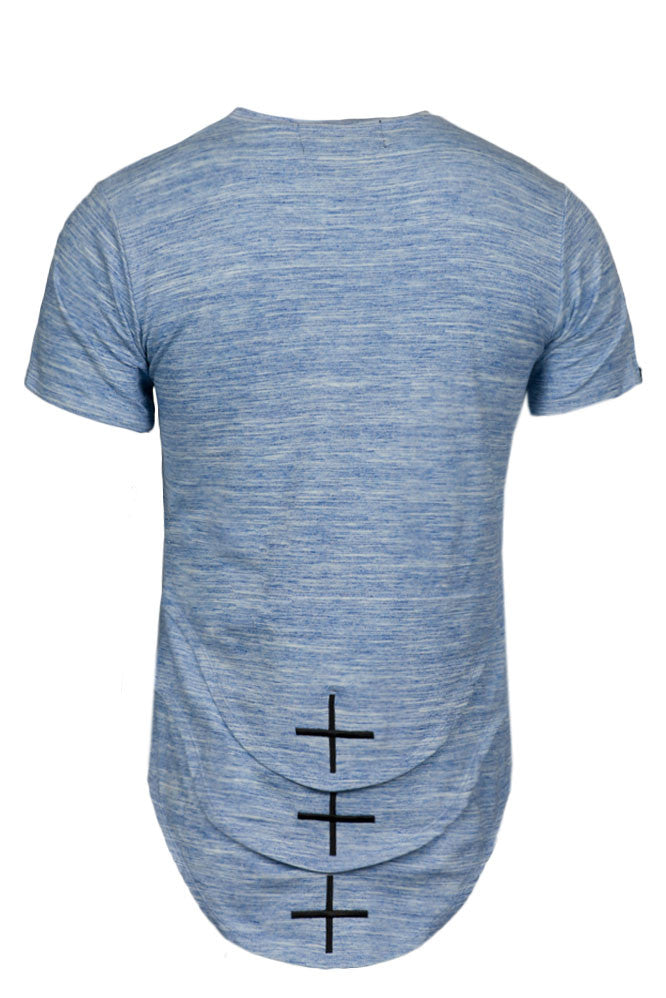 Homme + Femme Triple Layer Marble Blue Tee in marble blue – view 1 of 2