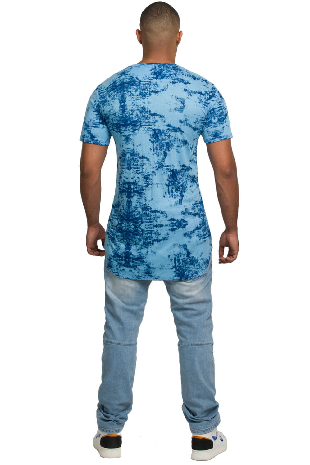 Kash Elongated Ink Blot Tunic in blue – view 5 of 7