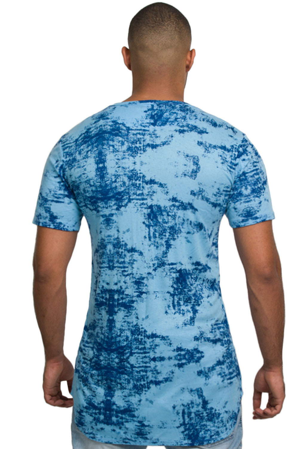 Kash Elongated Ink Blot Tunic in blue – view 2 of 7