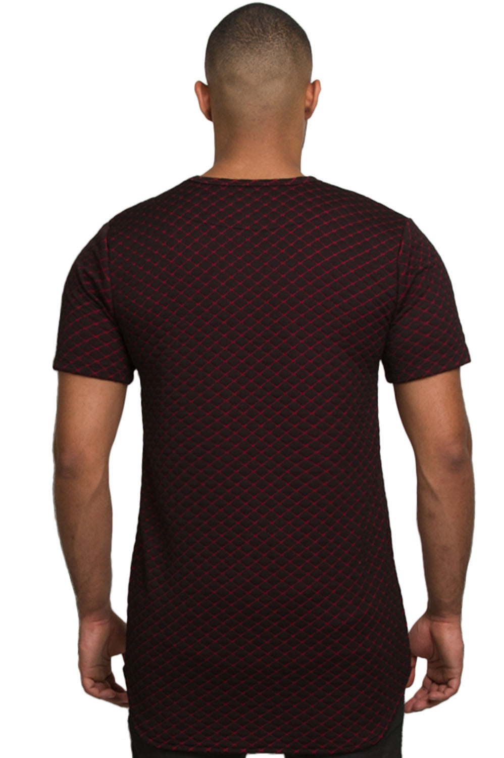 Kash elongated quilted tunic in red and black – view 2 of 6