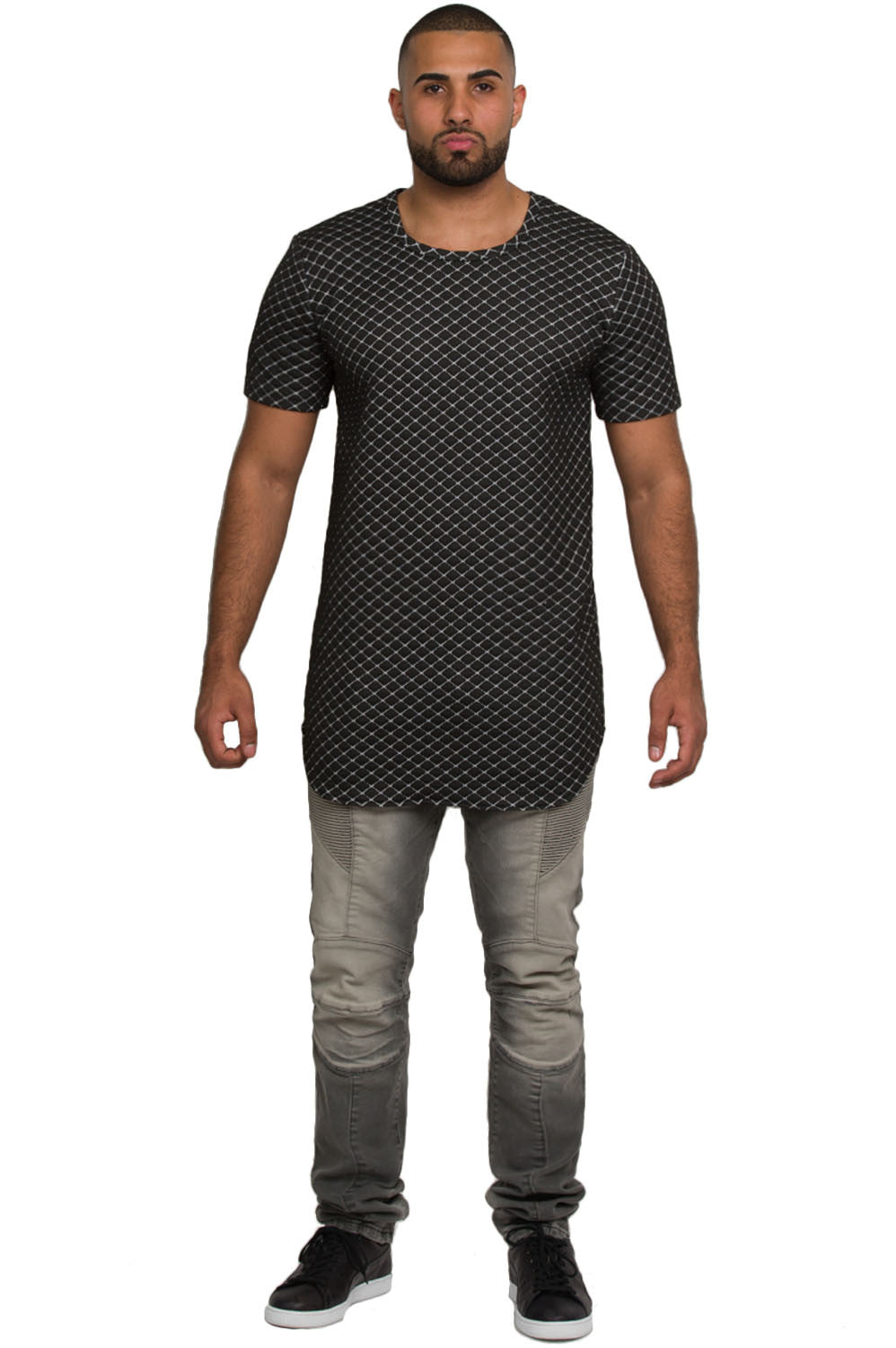 Kash Elongated Quilted Tunic in black and white – view 3 of 7