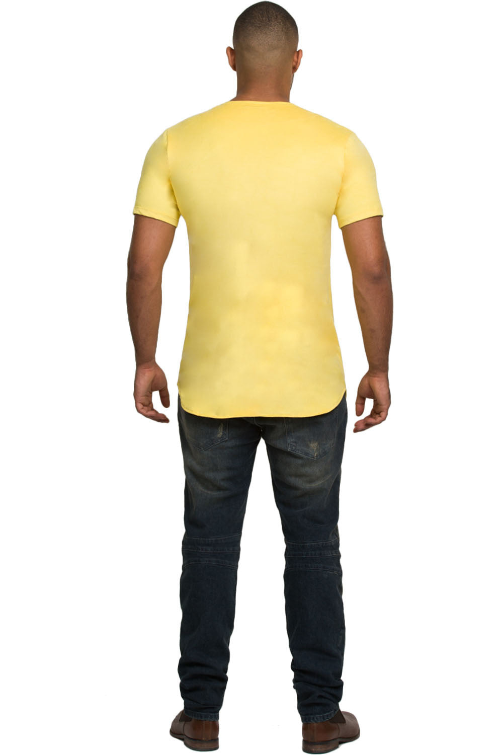 Kash Elongated Stretch Suede Tunic in yellow – view 3 of 4