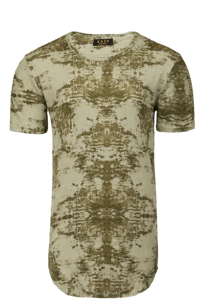 Kash Elongated Ink Blot Tunic in green – view 6 of 7