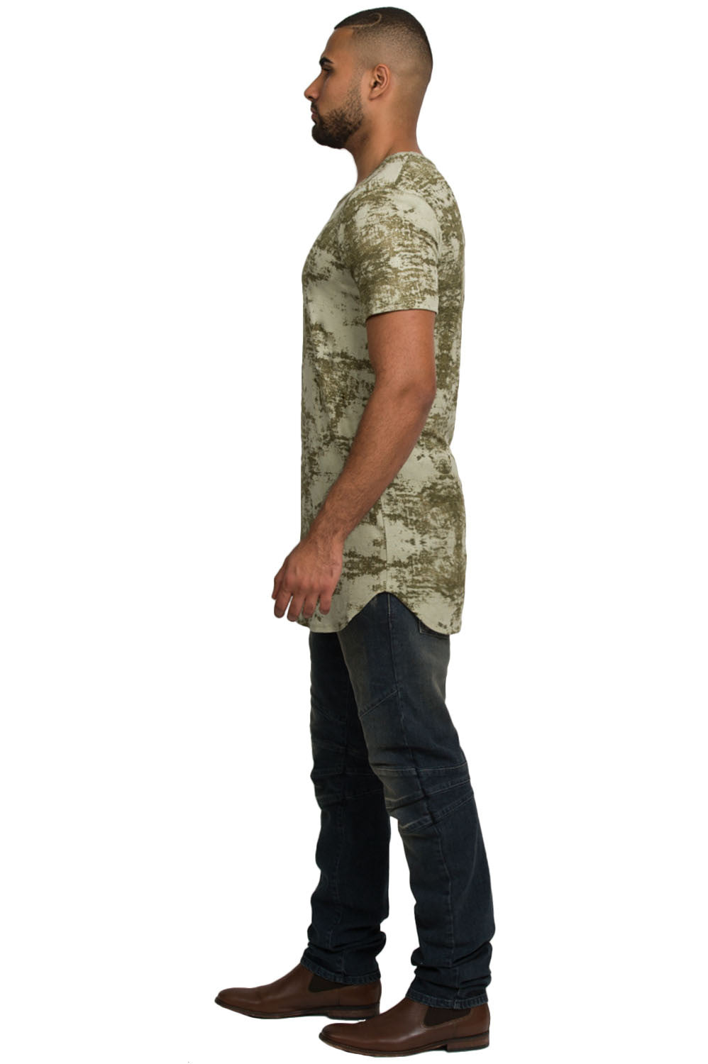 Kash Elongated Ink Blot Tunic in green – view 4 of 7