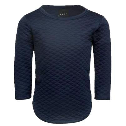 Kids Quilted Extended Navy Long Sleeve