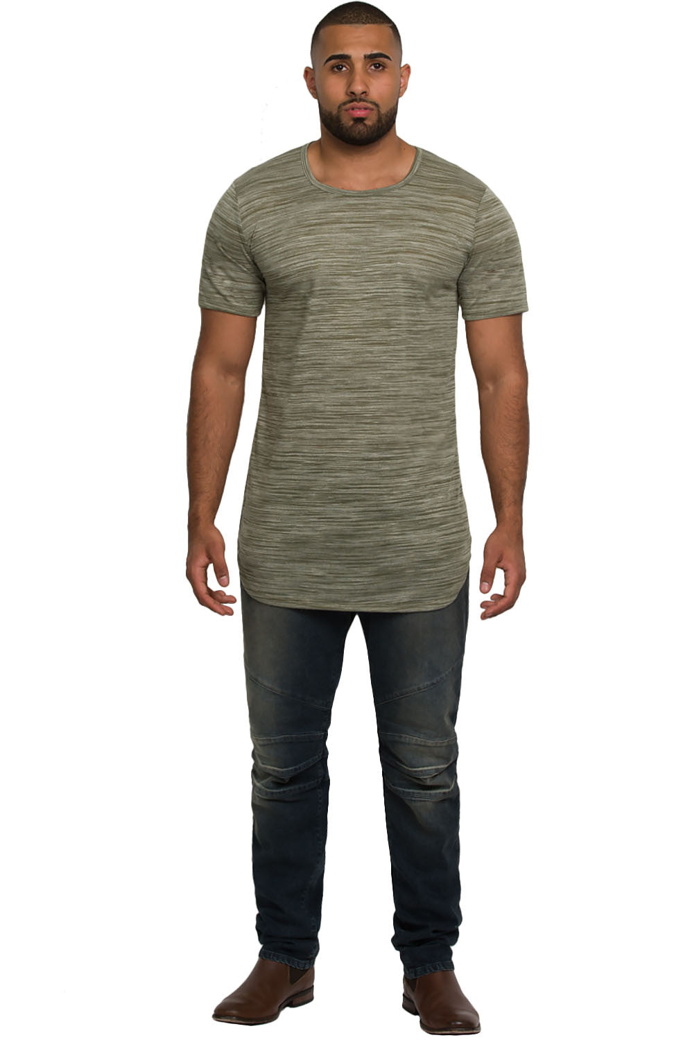 Kash Elongated Tunic in marble green – view 3 of 5