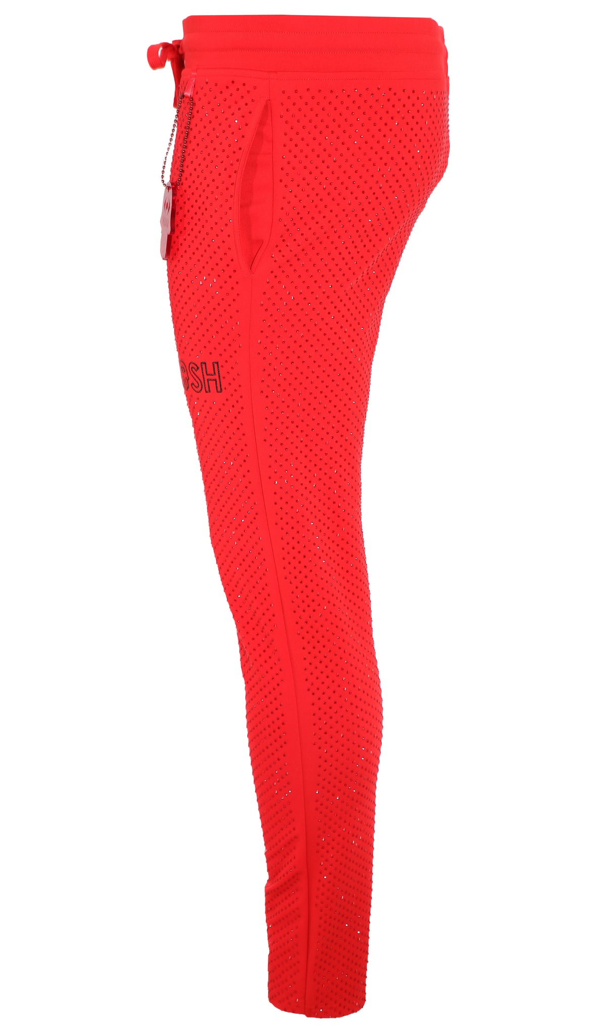 KASH ALL OVER DIAMOND TRACK PANTS - RED