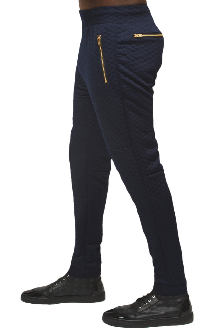 Kash Quilted Joggers in navy – view 3 of 3