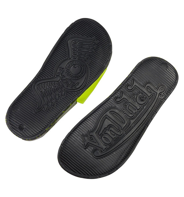 Von Dutch Women's Monogram Printed Slides in black and yellow – view 2 of 2