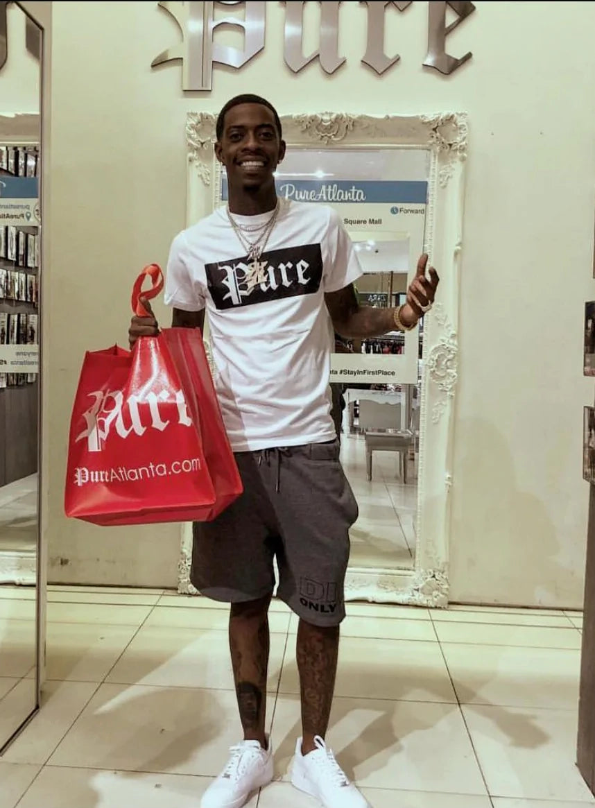 New 2021 Stretch Pure Tee White with Black Block Logo