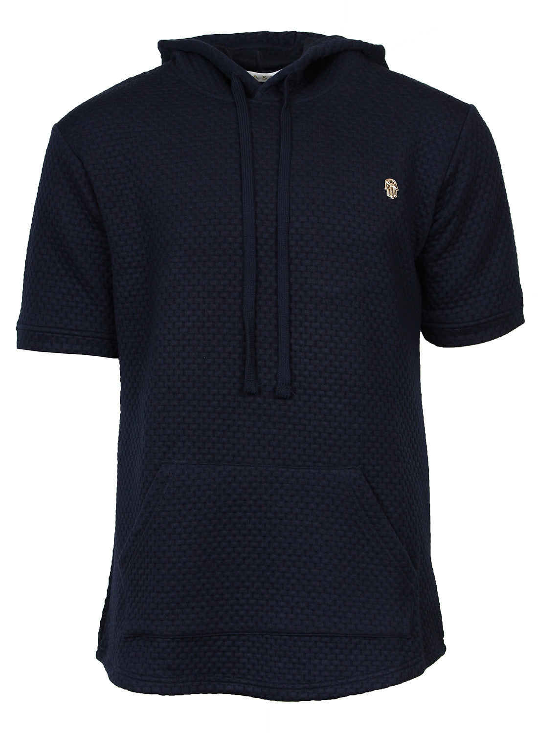Kash Navy Basket Weave Tech Hoodie in navy – view 1 of 3