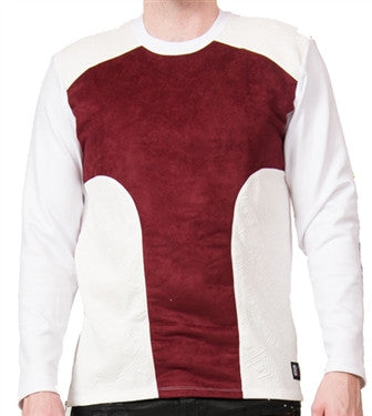 Star Status Club Long Sleeve Tee in burgundy and white – view 1 of 2