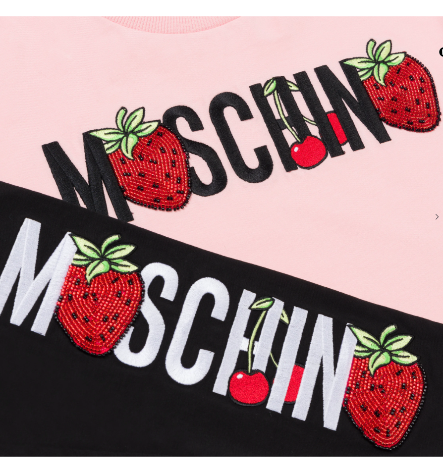 MOSCHINO GIRLS STRAWBERRY TEXT LOGO SS MAXI TEE AND LEGGINGS - BLACK