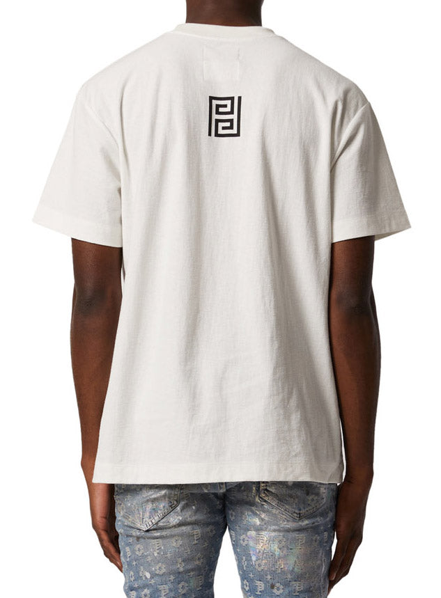 TEXTURED JERSEY SS TEE - MEANDER CHAIN COCONUT MILK