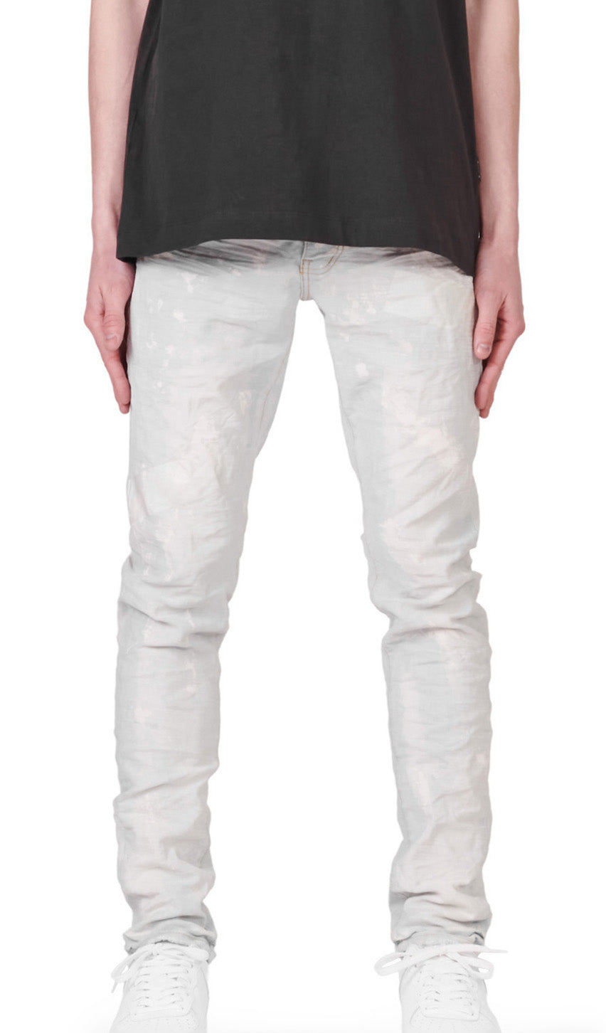 Cream Sprayed Reflective Paint Denim