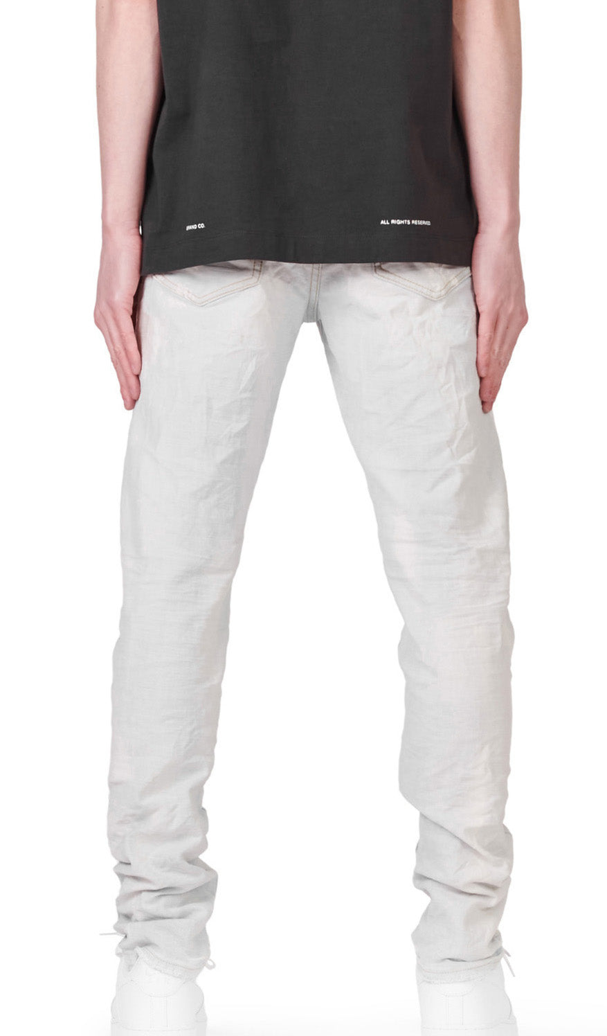 Cream Sprayed Reflective Paint Denim