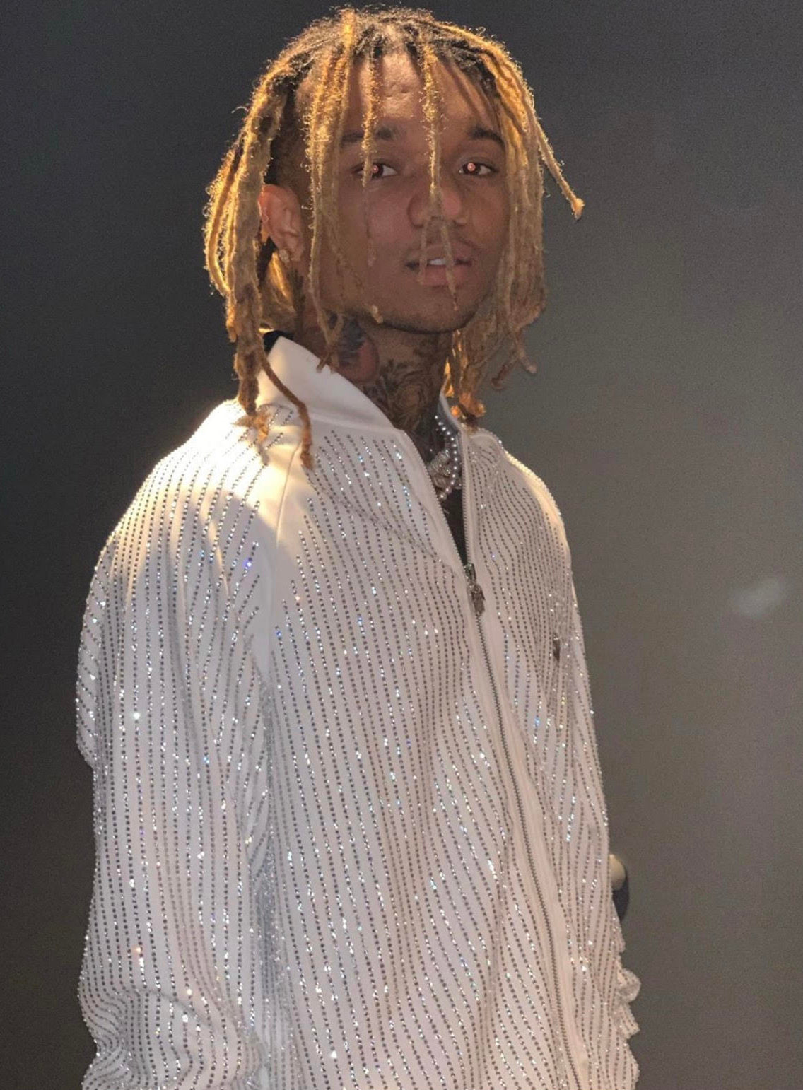 Men's Long Sleeve Diamond Jacket-White/Clear