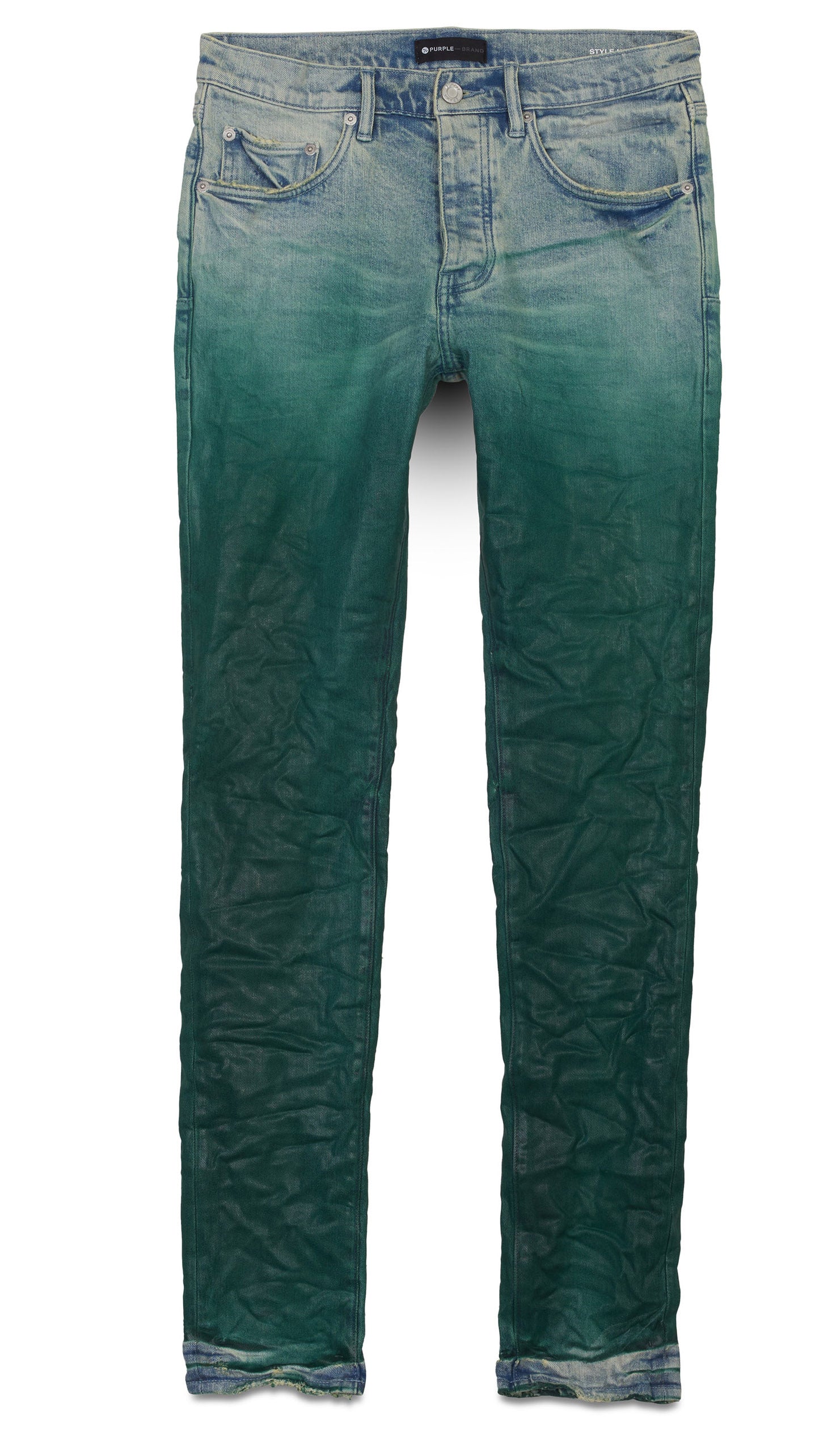 Purple Brand P001 Fanfare Color Coated Gradient Jeans in light indigo – view 1 of 3