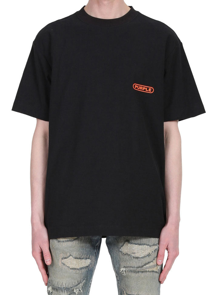 TEXTURED JERSEY SHORT SLEEVE TEE - BLACK