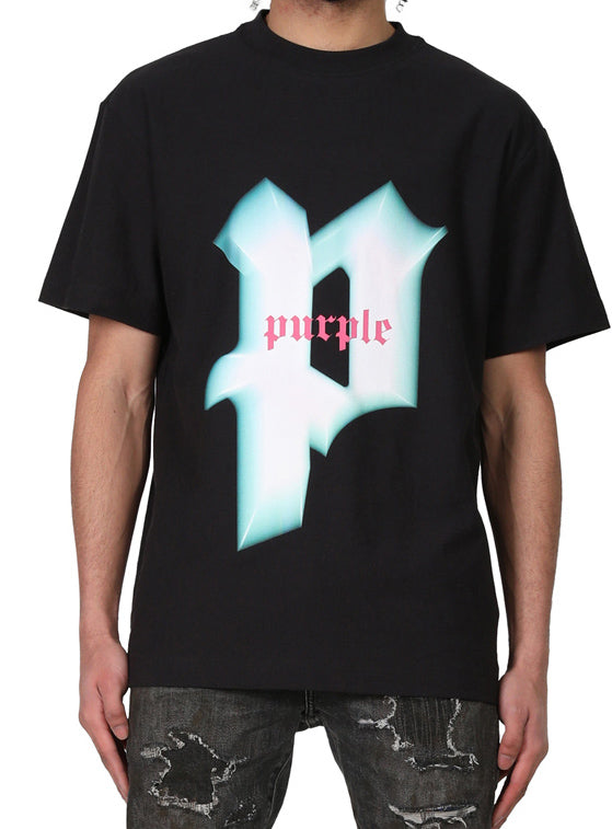 Purple Brand Textured Jersey SS Tee Zoom in Black Beauty – view 1 of 4