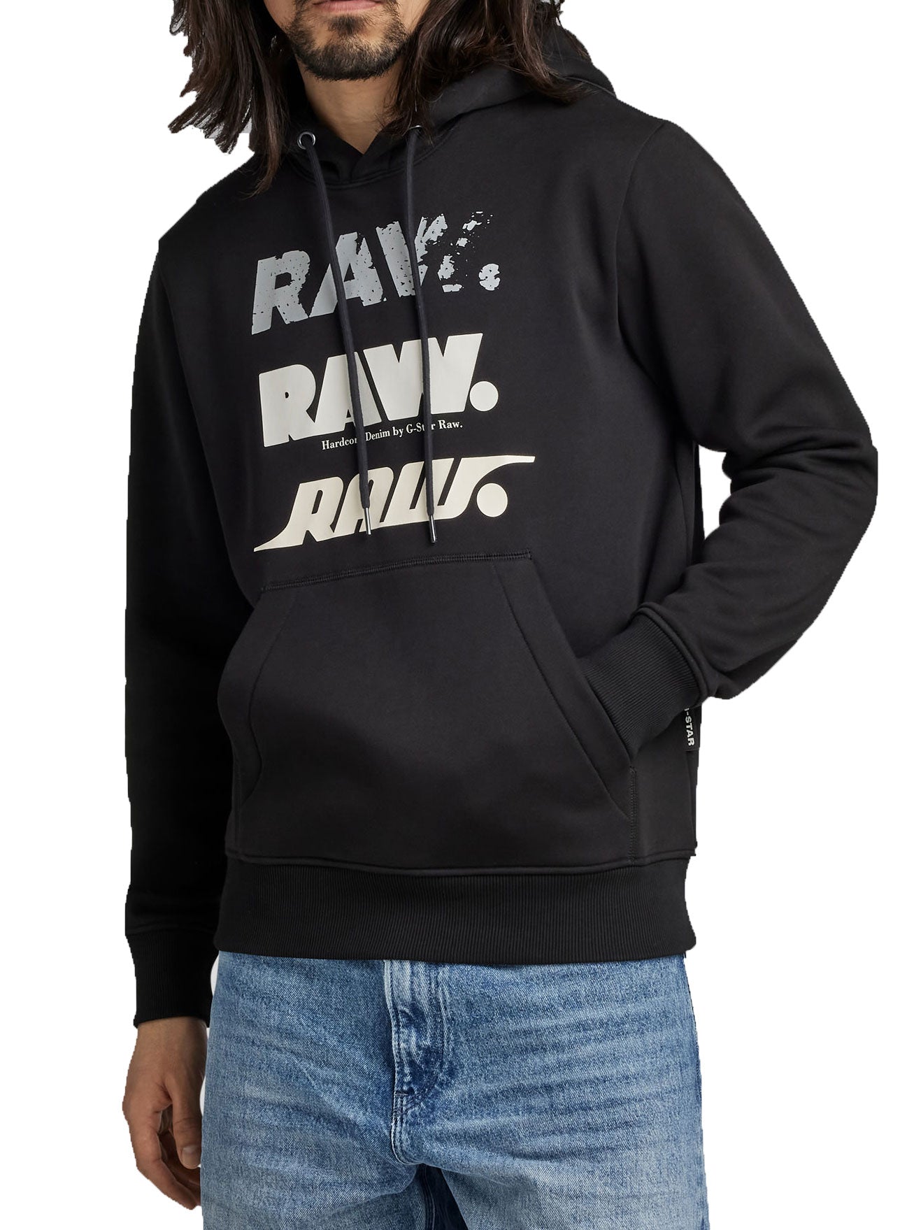 G-Star Raw Triple Raw Hooded Sweatshirt in black – view 1 of 2