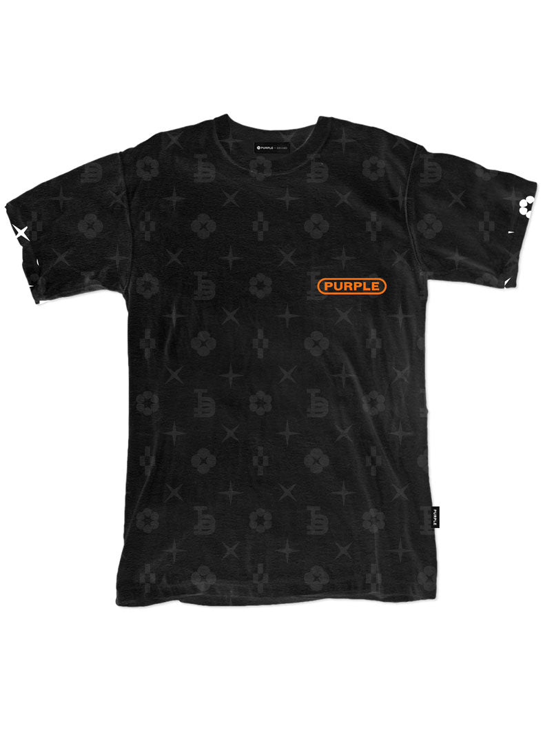 TEXTURED JERSEY SHORT SLEEVE TEE - BLACK