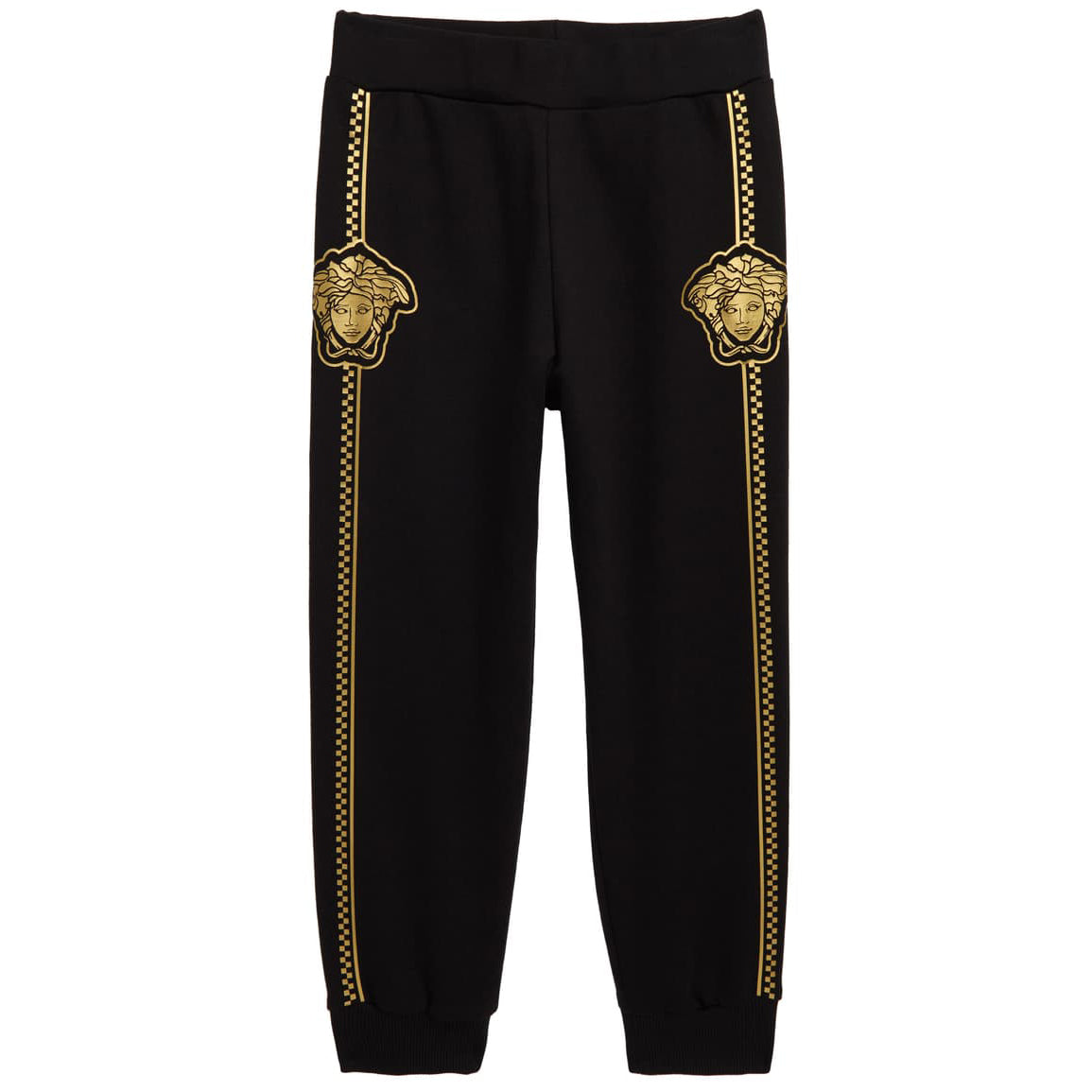 Young Versace Boys Sweatpants with Medusa Logo in black and gold – view 1 of 3