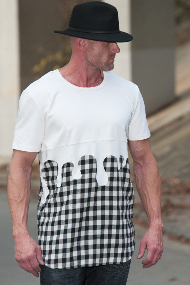 Kash Drip Plaid Tunic in white plaid – view 1 of 4