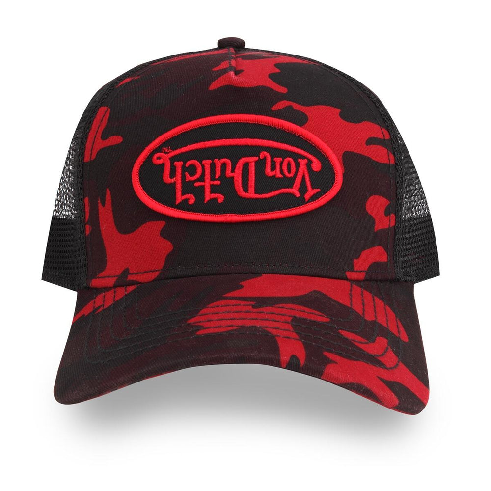 Von Dutch RED UPSIDE DOWN LOGO CAMO TRUCKER – view 1 of 2