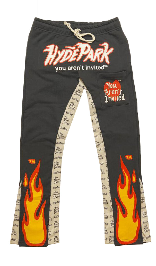 BRING THE HEAT PANEL FLARE PANT - BLACK