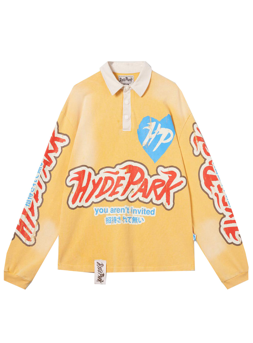 DRIPPING IN JAPAN LONG SLEEVE POLO- GOLD