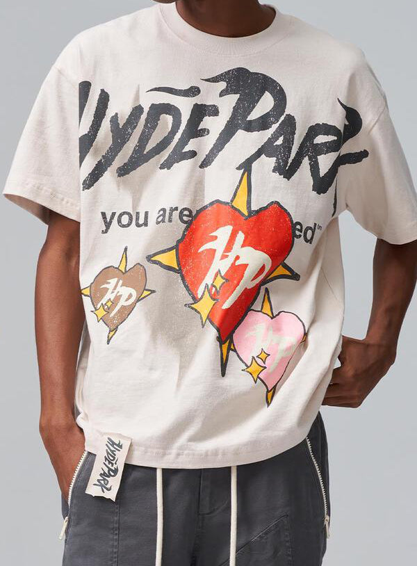 FADED HEARTS TEE - OFF WHITE