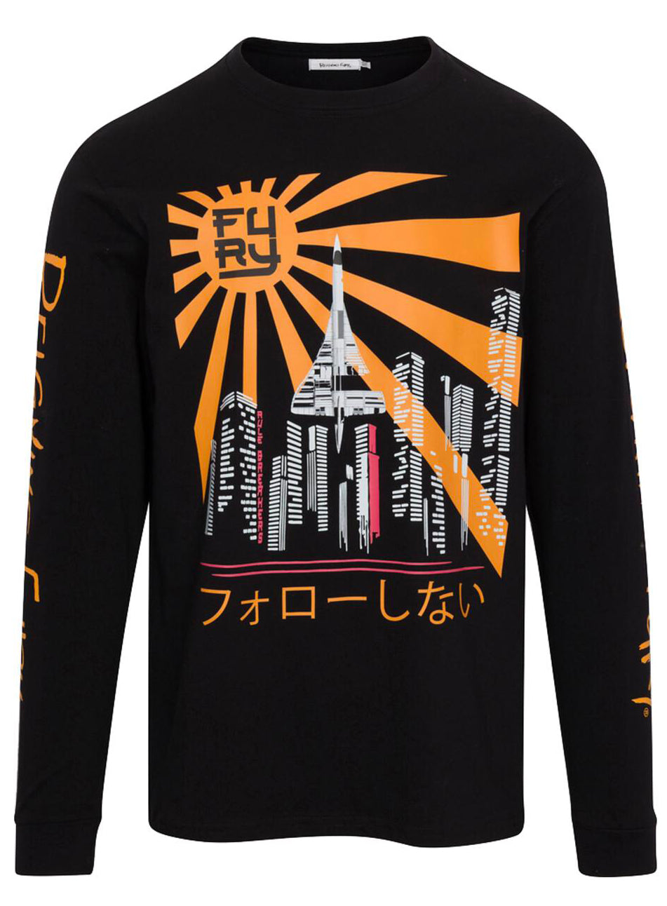 BLAST OFF LONG SLEEVE TEE- BLACK