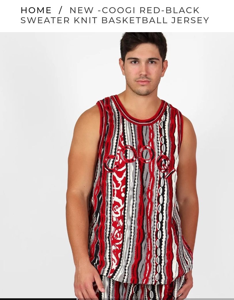 COOGI RED &amp; BLACK BASKETBALL JERSEY