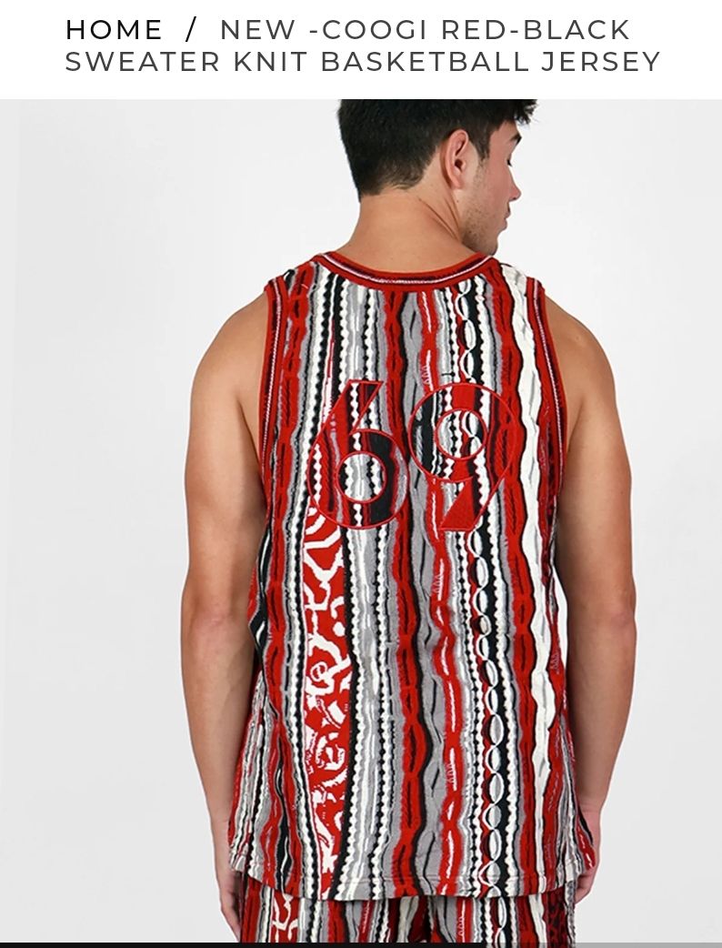 COOGI RED &amp; BLACK BASKETBALL JERSEY