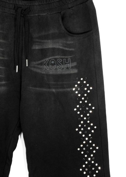 Kash Diamond Collection diamond argyle sweatpants in black – view 2 of 6