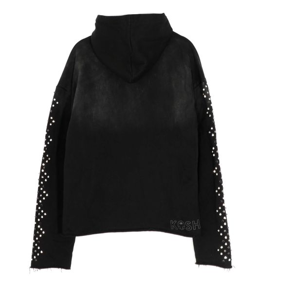 Kash Diamond Collection diamond argyle hoodie in black – view 2 of 8
