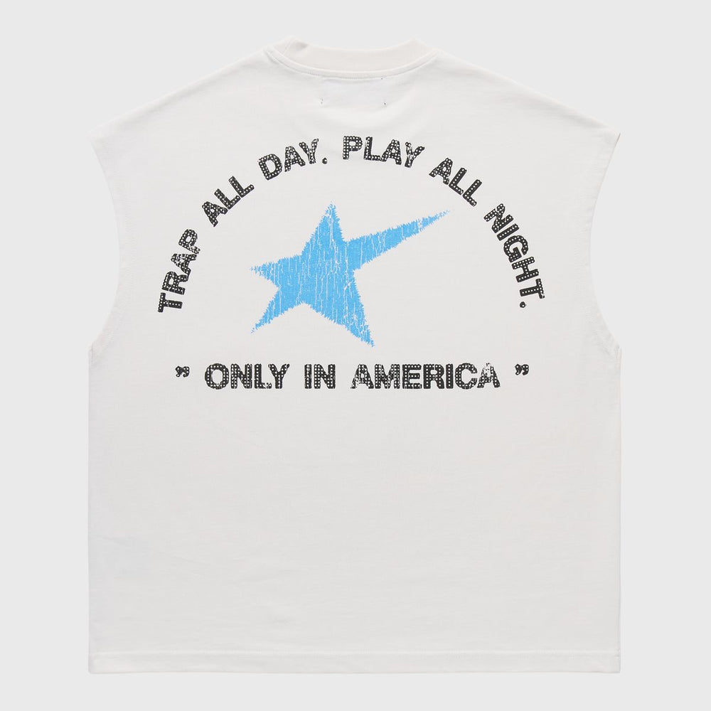 Trap Star Cutoff Tee - White